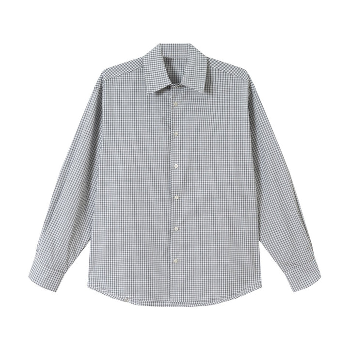 Unisex Oversized Check Shirt in Relaxed Fit with Rounded Hem