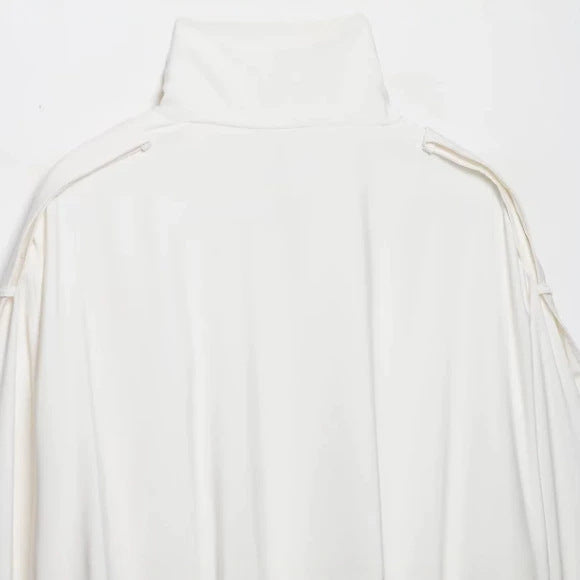 Women’s short-cut boxy blouson with high stand-up collar and dropped shoulders Mune Fashion