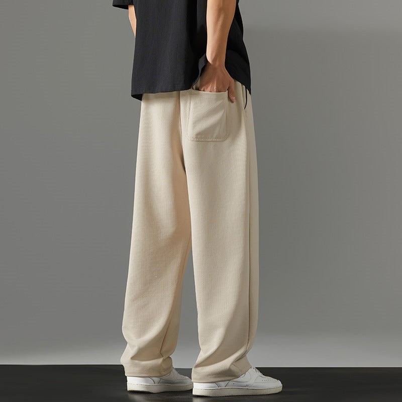 Men's wide Relaxed joggers made of French terry with drawstring, elastic waistband & straight leg Mune Fashion