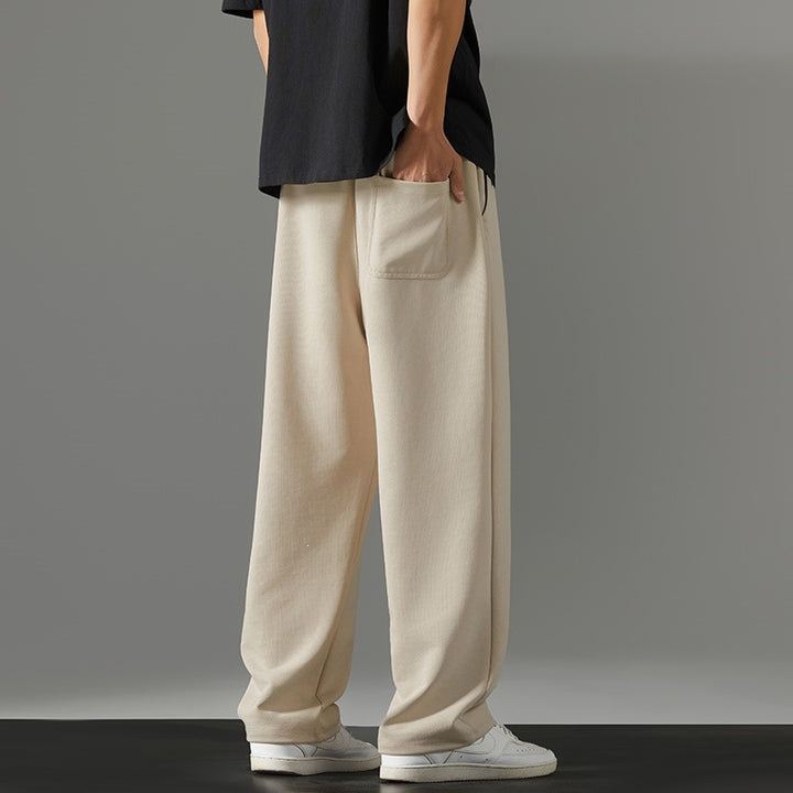 Men's wide Relaxed joggers made of French terry with drawstring, elastic waistband & straight leg Mune Fashion