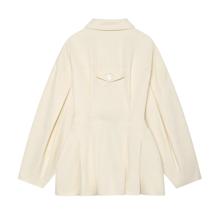 Women's oversized utility jacket with distinctive flap pockets and drawstring Mune Fashion