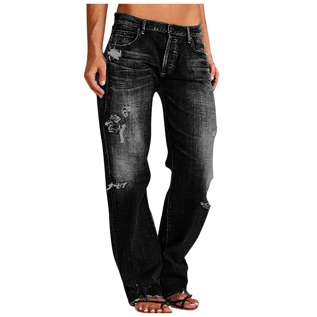 Women wide ripped jeans with high waist Relaxed Fit and frayed hem Mune Fashion