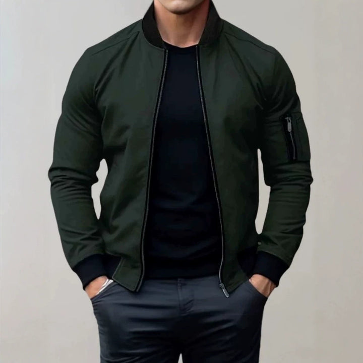 Men's Fashion Bomber Jacket with Zipper