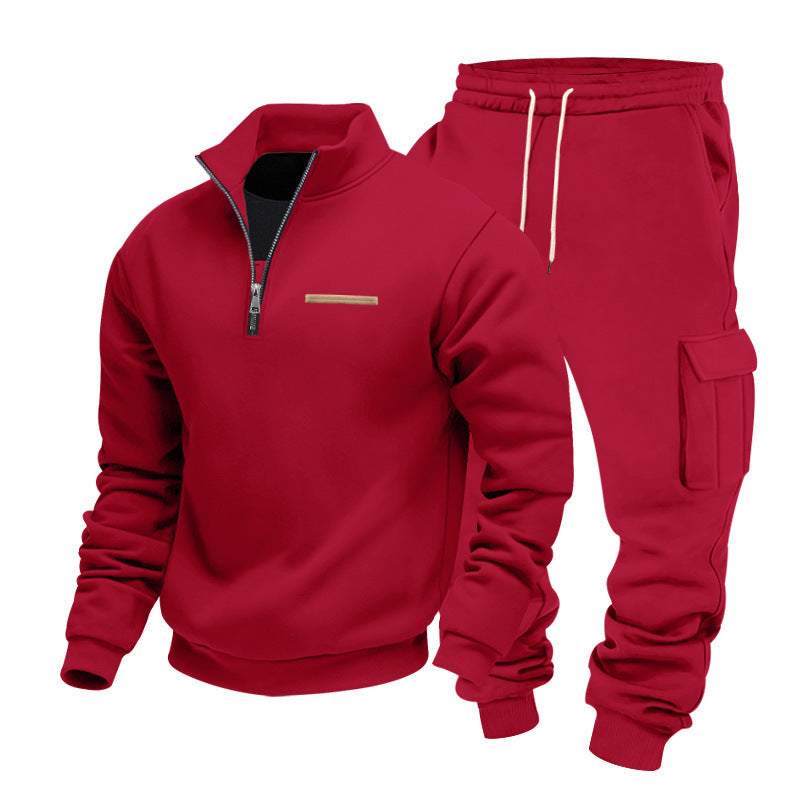 Men's Zip Pullover and Cargo Jogger Set made of soft French Terry Mune Fashion