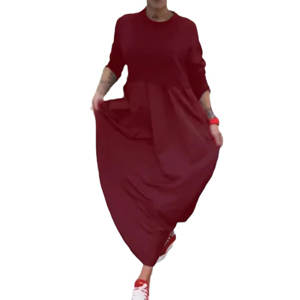 Women's nan oversized maxi dress with deep yoke and side pockets Mune Fashion