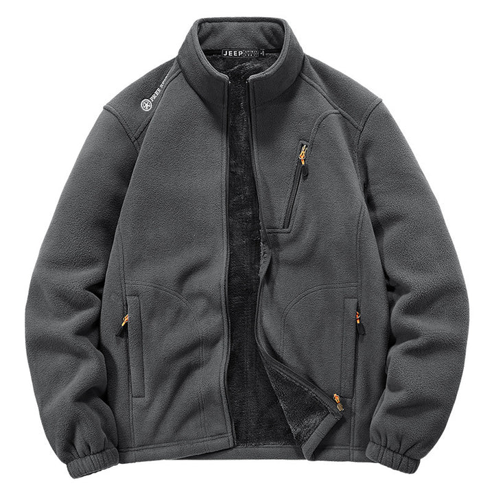 Men's thermal fleece jacket with Sherpa lining, stand-up collar and zippered pockets Mune Fashion