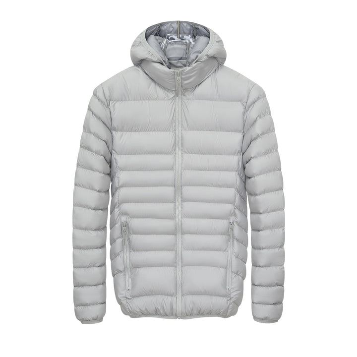 Men's Lightweight Quilted Hooded Jacket with High Collar, Thermal Lining & Zipper Mune Fashion