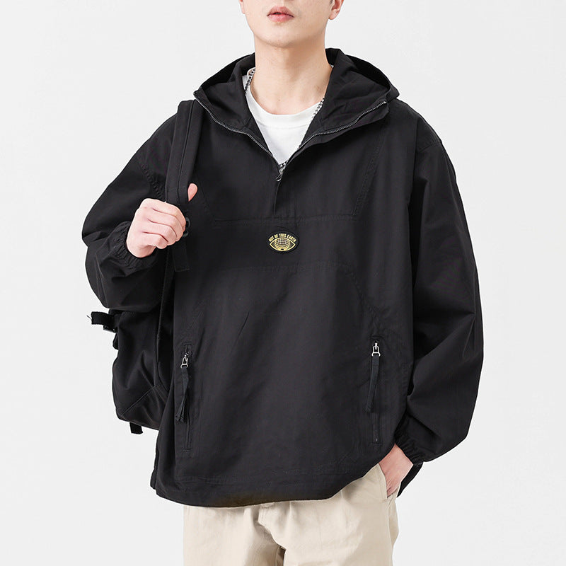 Men's Hooded Anorak Pullover Jacket in Oversize Utility Style Mune Fashion