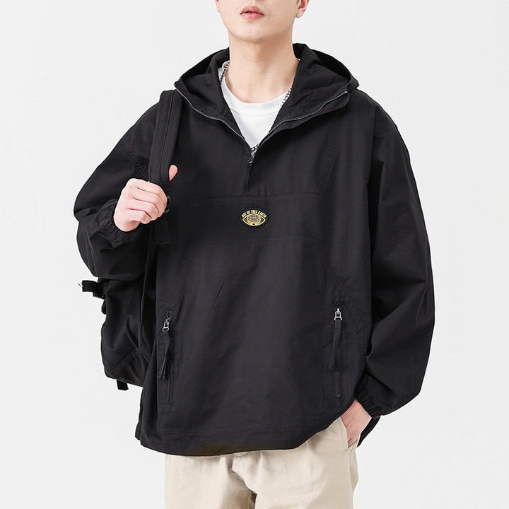 Men's Hooded Anorak Pullover Jacket in Oversize Utility Style Mune Fashion