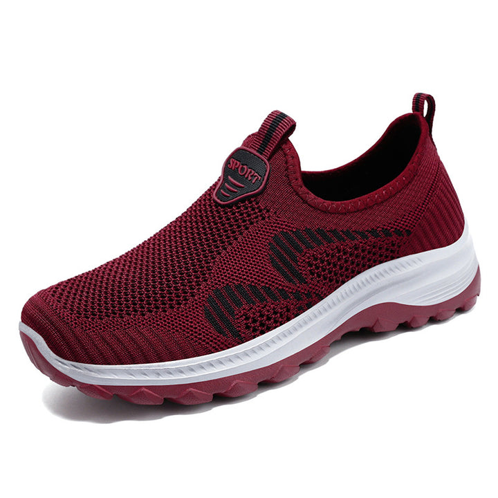 Men's elastic knit slip-on trekking sneakers with grippy tread and ergonomic cushioning sole Mune Fashion