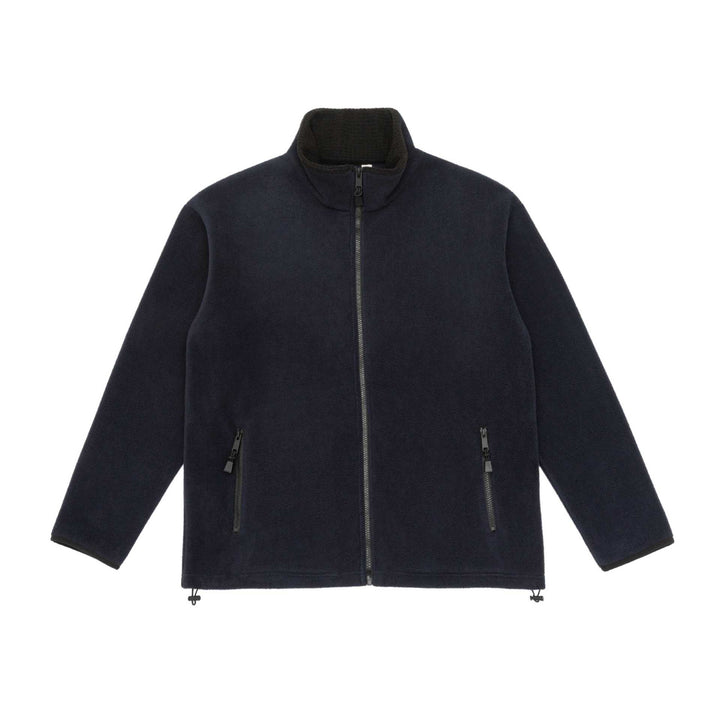 Unisex fleece jacket with stand-up collar, full-length zipper and drawstring hem Mune Fashion