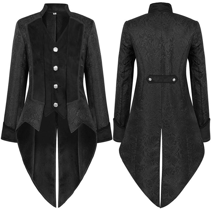 Men's embroidered tailcoat with swallowtail, embroidered lapel and ornamental cuff trim Mune Fashion