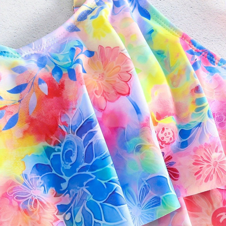 Women's leisure swim top with light ruffle design and shorts Mune Fashion