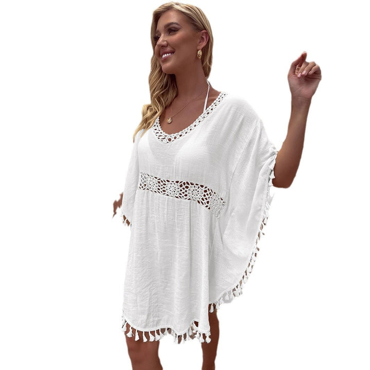 Women's Casual Beach Cover-Up with Crochet Accents Mune Fashion