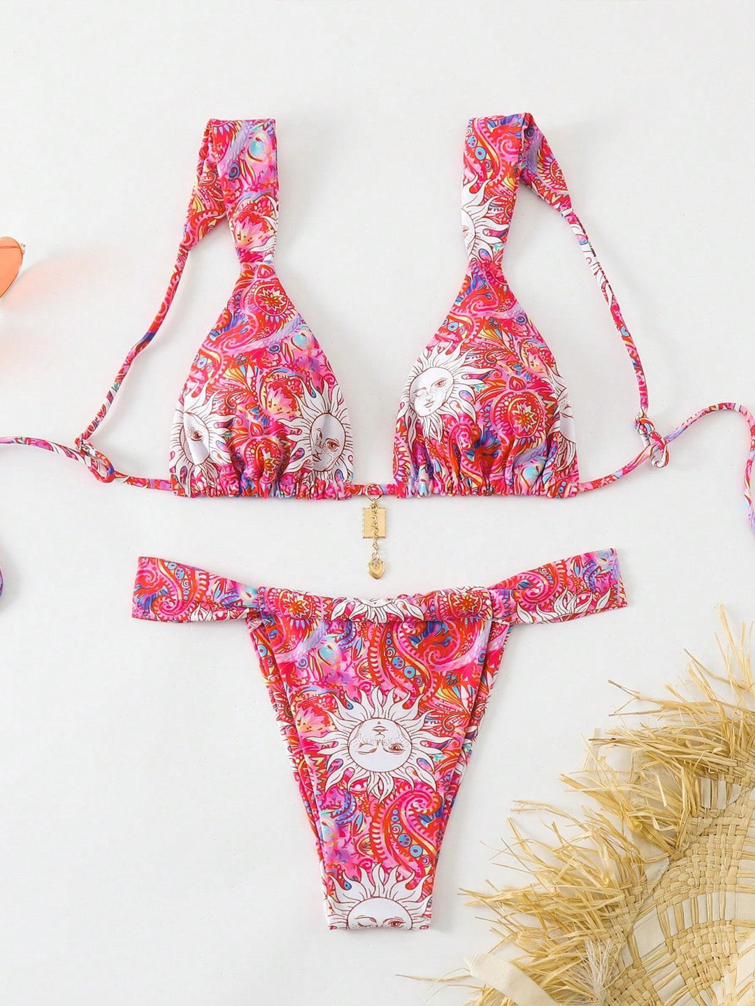 Women's triangle bikini with playful pattern mix Mune Fashion