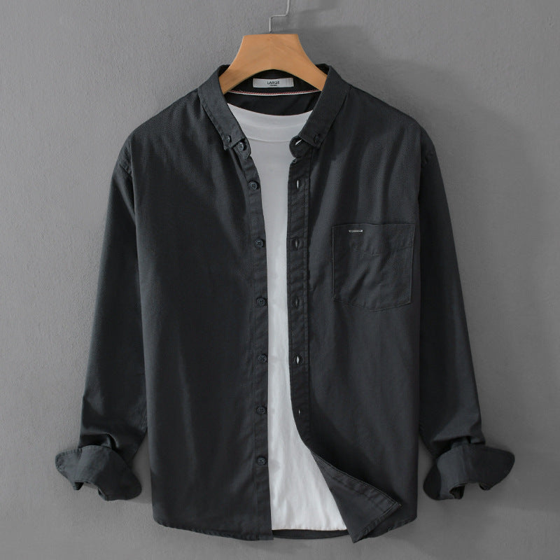 Men's classic button-down oxford shirt made of cotton with a Kent collar, loose fit, and chest pocket Mune Fashion