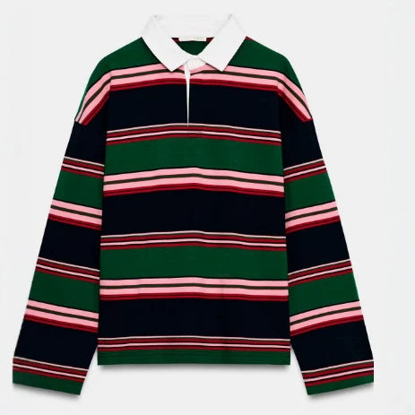 Ladies fine-knit polo shirt cardigan with short sleeves and full zipper Mune Fashion