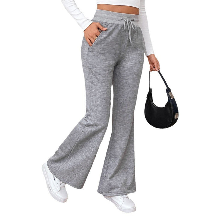 Women's flared jogging pants with high waistband and drawstring Mune Fashion