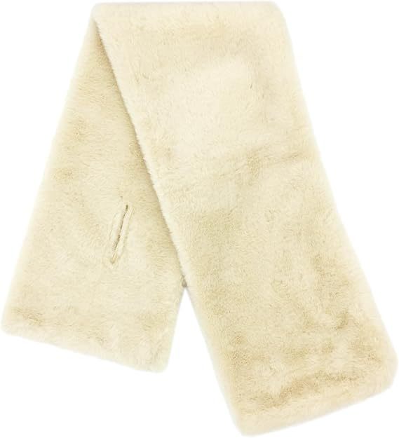 Ladies Luxurious Faux Fur Stole with Pocket Slot and Soft Thermal Lining Mune Fashion
