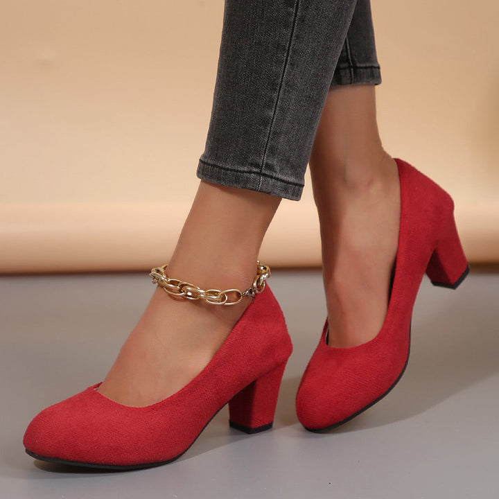 Ladies elegant pumps with comfortable block heels Mune Fashion