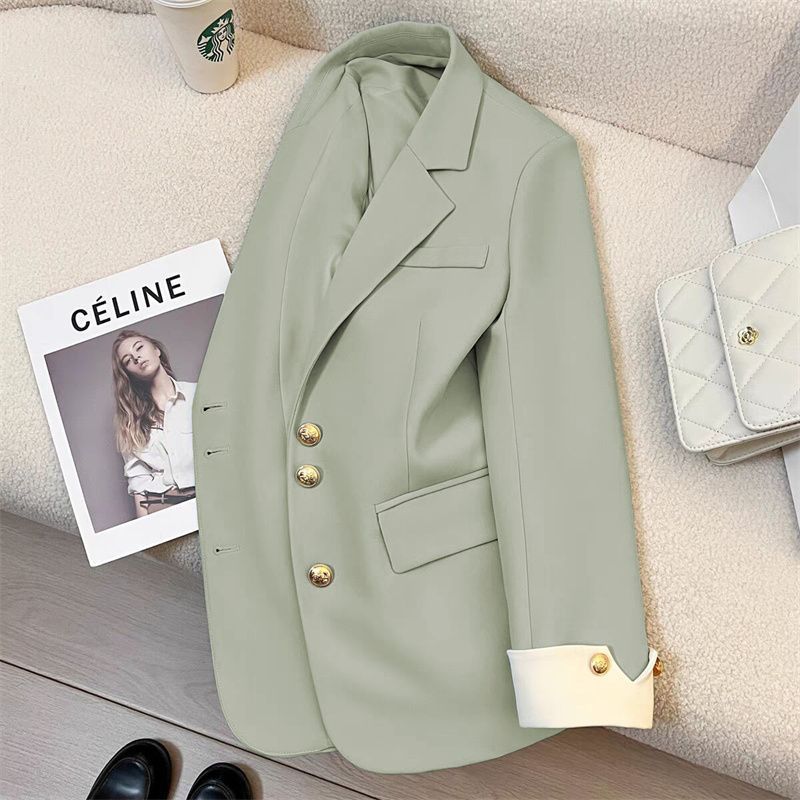 Women's Elegant Blazer with Gold Button Details Mune Fashion