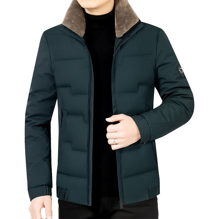 Men's Slim-Fit Padded Transitional Jacket with Soft Lined Stand Collar and Concealed Zipper Mune Fashion