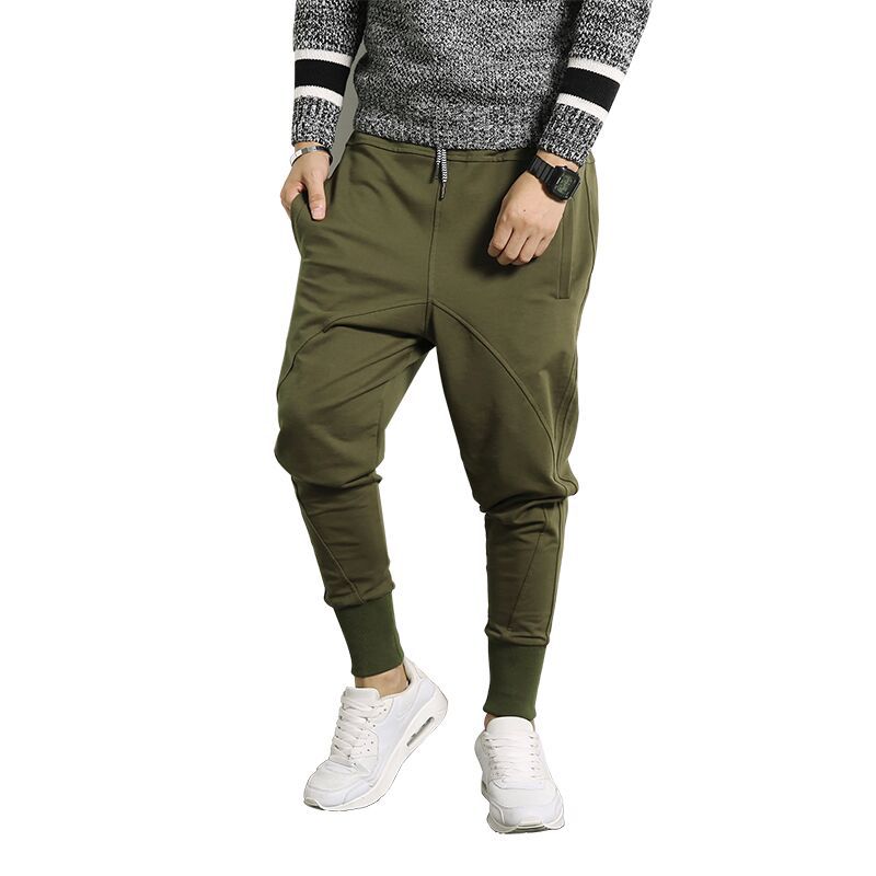 Men's loose harem joggers with a low crotch, tapered cuffs, and drawstring Mune Fashion