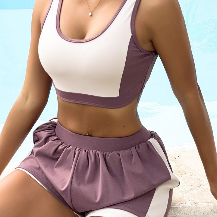 Women Sporty Crop Top Short Set Mune Fashion