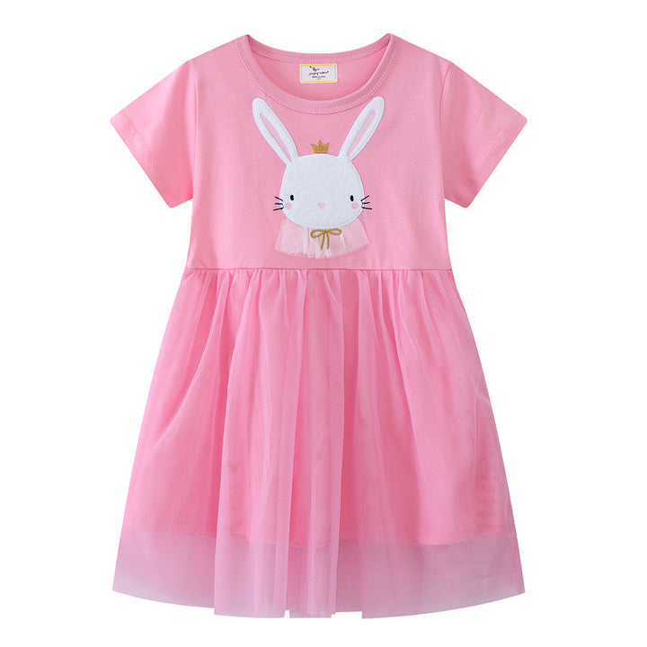 Girls tulle dress with sweet bunny motif Mune Fashion
