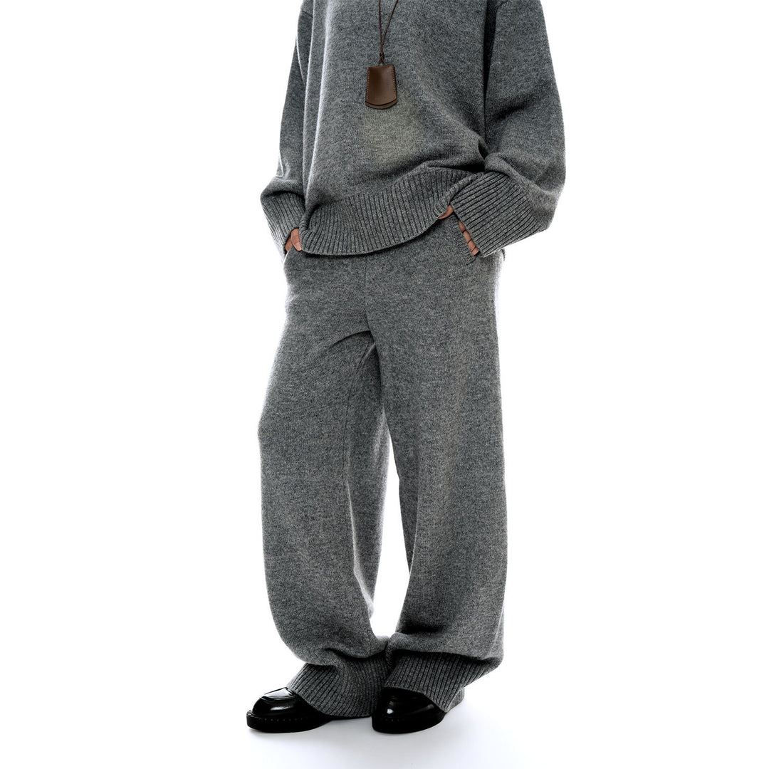 Women's Soft Knit Lounge Pants with Wide Leg and Side Pockets Mune Fashion