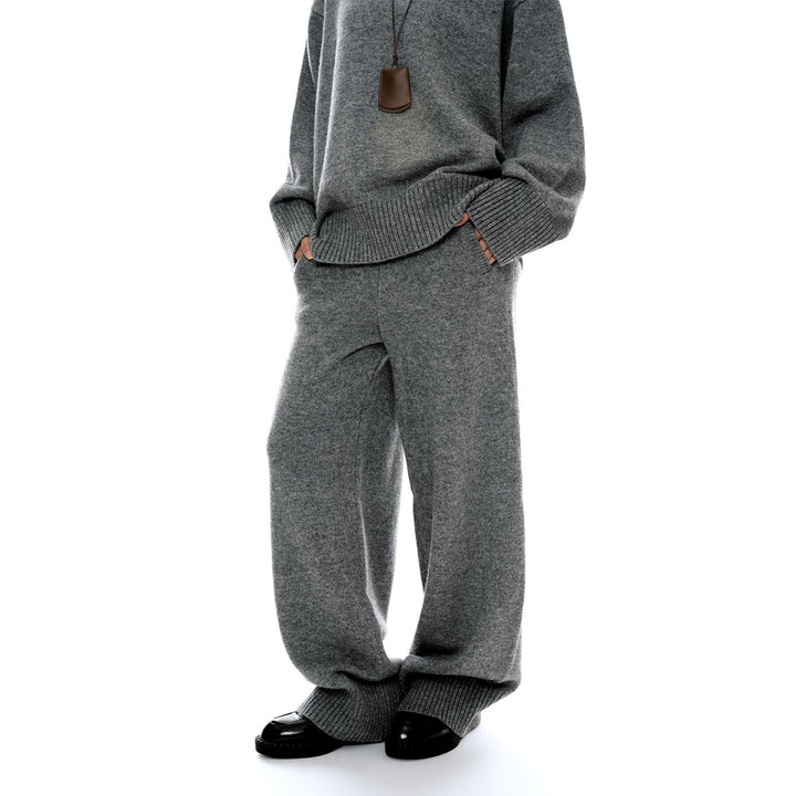 Women's Soft Knit Lounge Pants with Wide Leg and Side Pockets Mune Fashion
