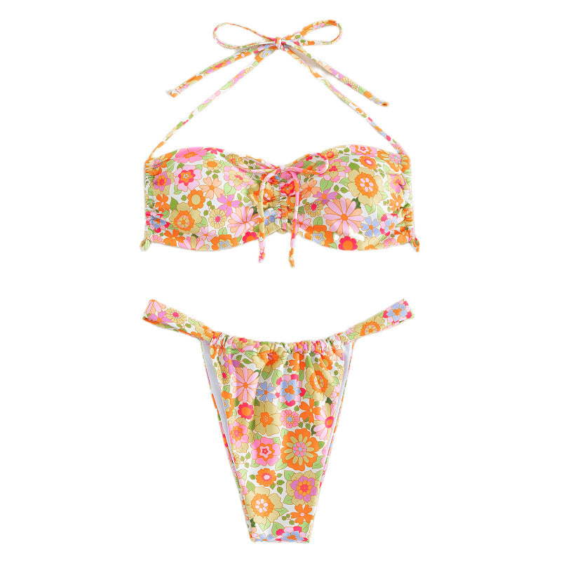 Women’s Flower Pattern Bandeau Bikini Mune Fashion
