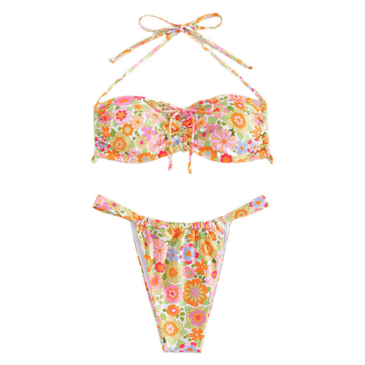 Women’s Flower Pattern Bandeau Bikini Mune Fashion