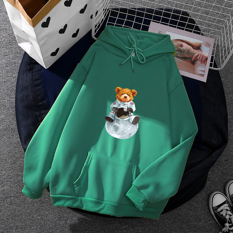 Women’s soft oversized hoodie with kawaii mushroom frog print, kangaroo pocket, and ribbed cuffs Mune Fashion