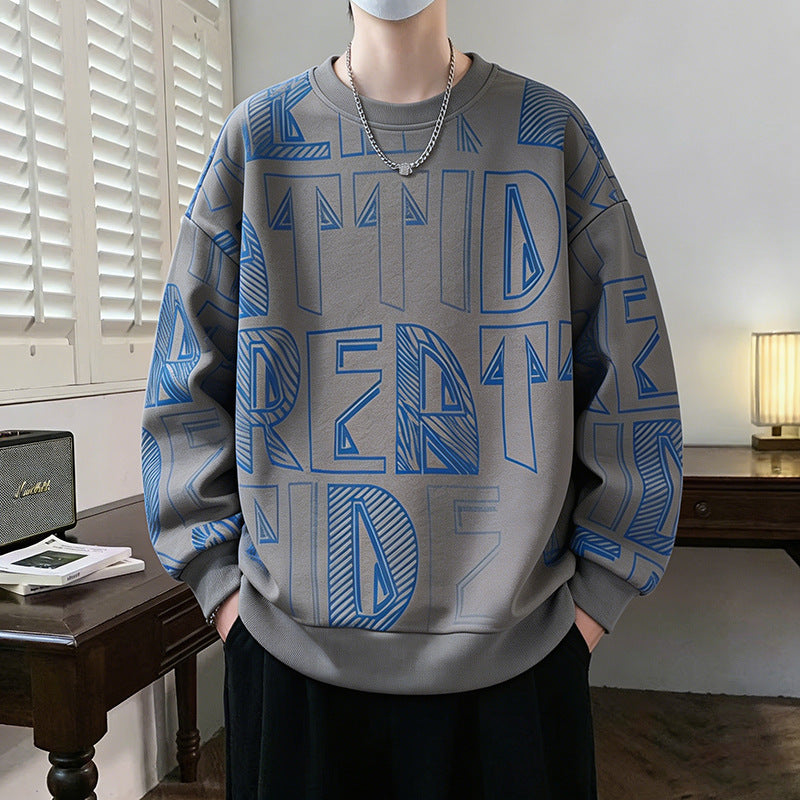 Men's Oversized Sweatshirt with large lettering print and ribbed hem Mune Fashion