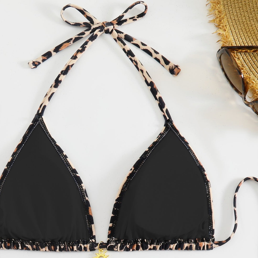 Ladies triangle bikini with trendy leopard print Mune Fashion