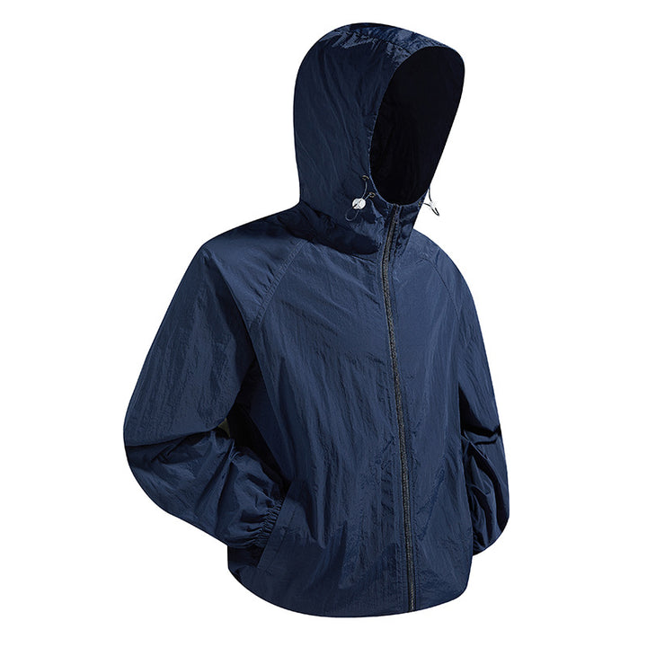 Unisex Lightweight packable hooded windbreaker with water-repellent ripstop shell and adjustable hood Mune Fashion