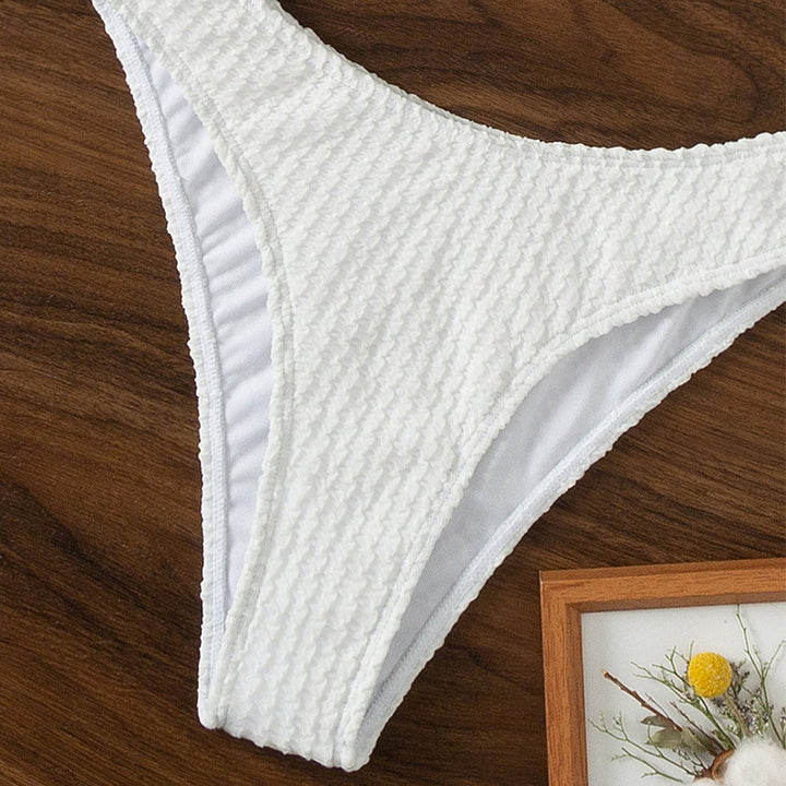 Women's triangle bikini with refined ring detail and distinctive textured design Mune Fashion