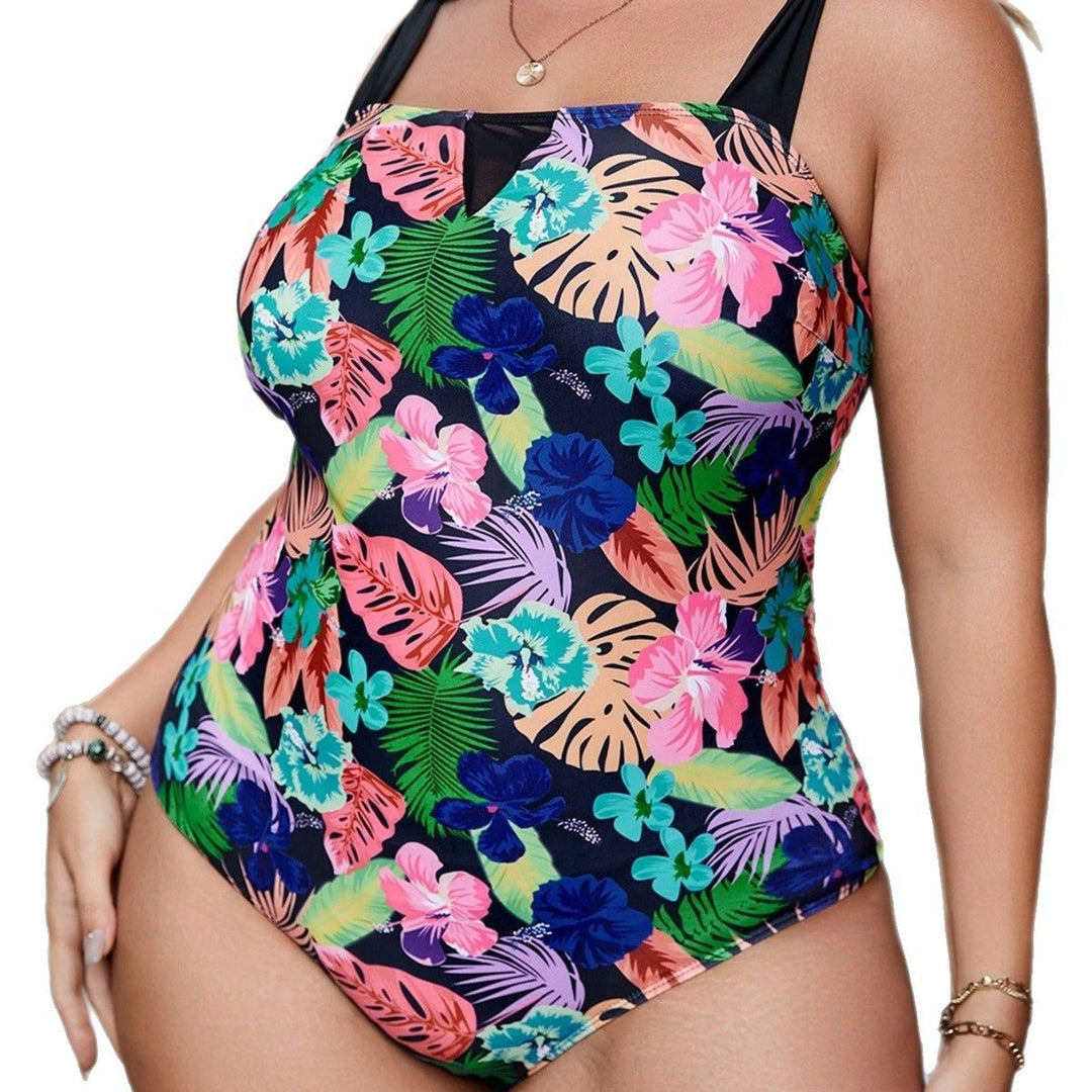 Women's One-Piece Swimsuit with Floral Design and Adjustable Straps Mune Fashion