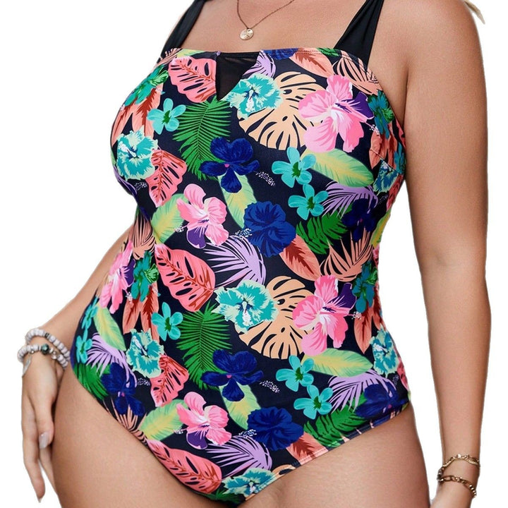 Women's One-Piece Swimsuit with Floral Design and Adjustable Straps Mune Fashion