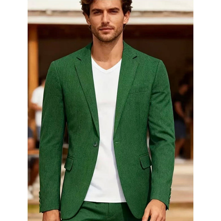 Men's Summer Linen Blazer Jacket with Breathable Fabric and Tailored Fit Mune Fashion