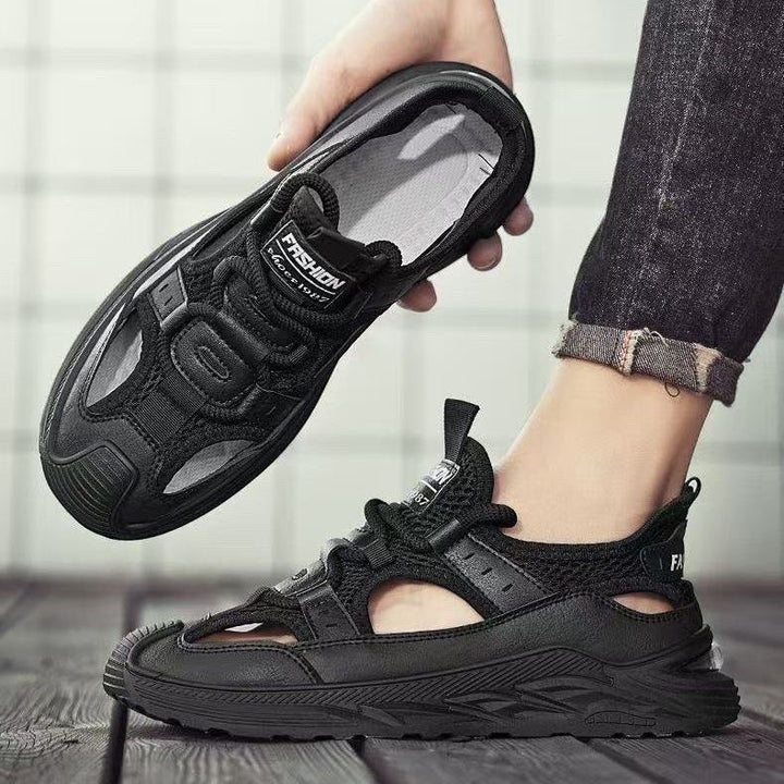 Men's hybrid sneaker sandal with knit shaft and profiled platform sole Mune Fashion