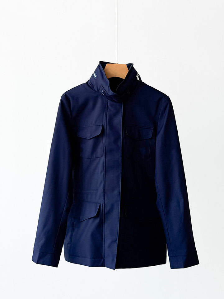 Women modern utility jacket with high collar Mune Fashion