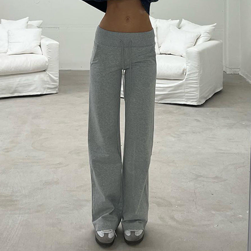 Women’s wide sweatpants with high comfort waistband, drawstring and patch pockets Mune Fashion