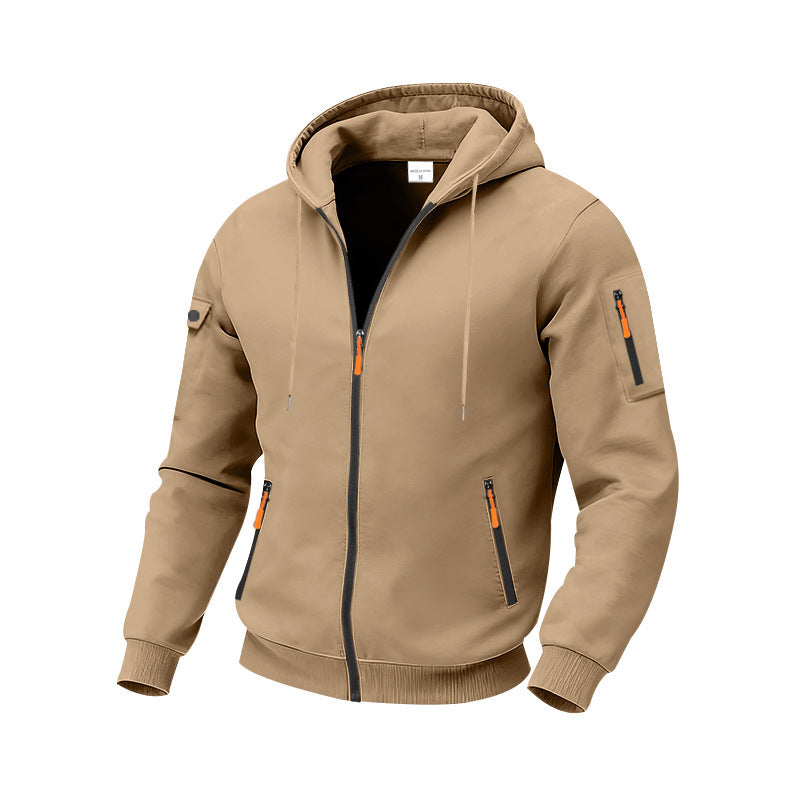 Men's nano functional hoodie sweatshirt jacket with full zip, arm pocket, and water-repellent zippers Mune Fashion
