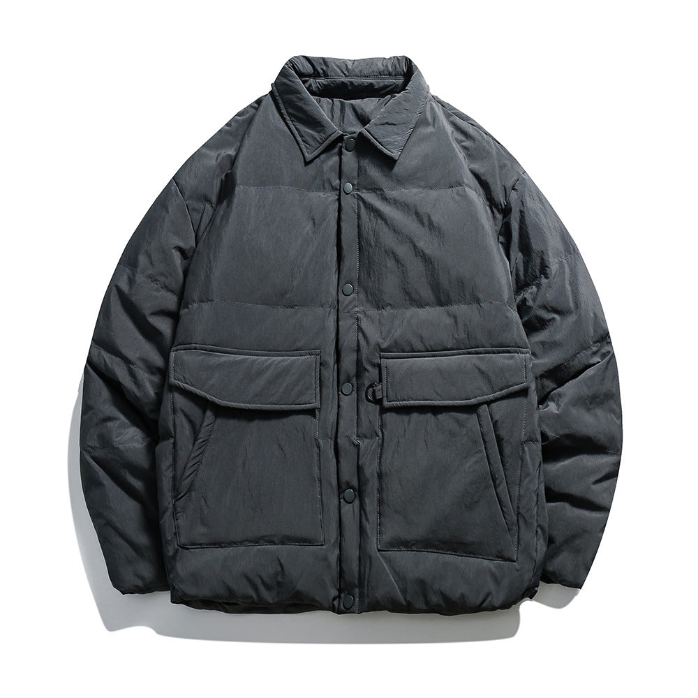 Unisex Boxy padded shirt jacket with large flap pockets and snap button closure Mune Fashion