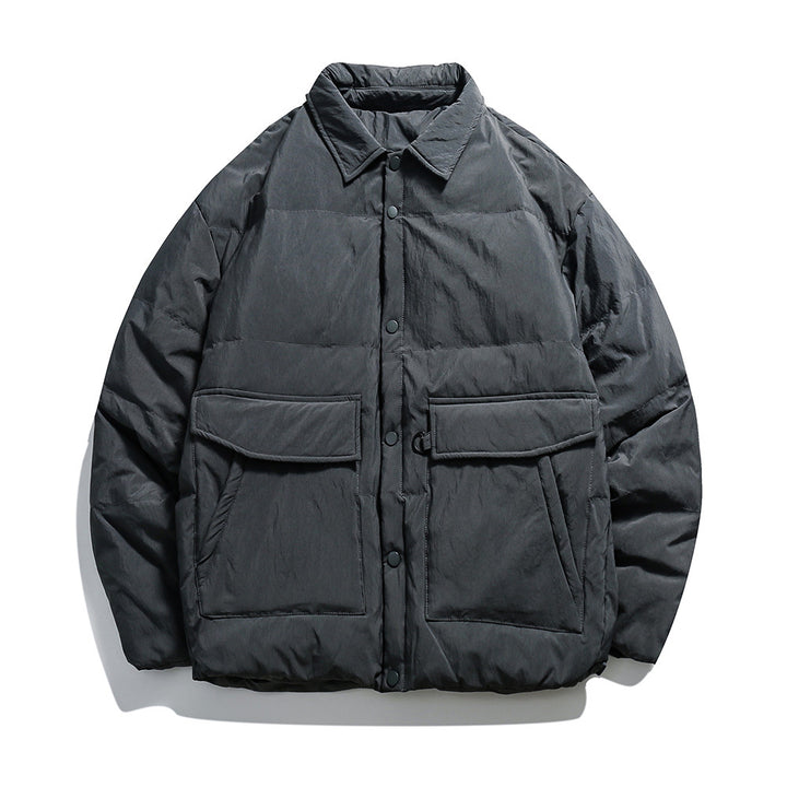 Unisex Boxy padded shirt jacket with large flap pockets and snap button closure Mune Fashion