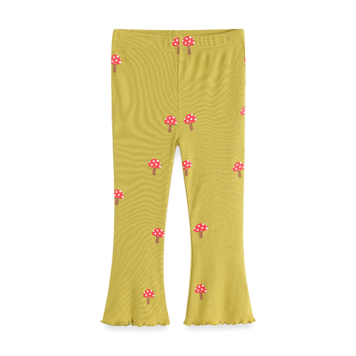 Girl's flared leggings with charming mushroom motif Mune Fashion