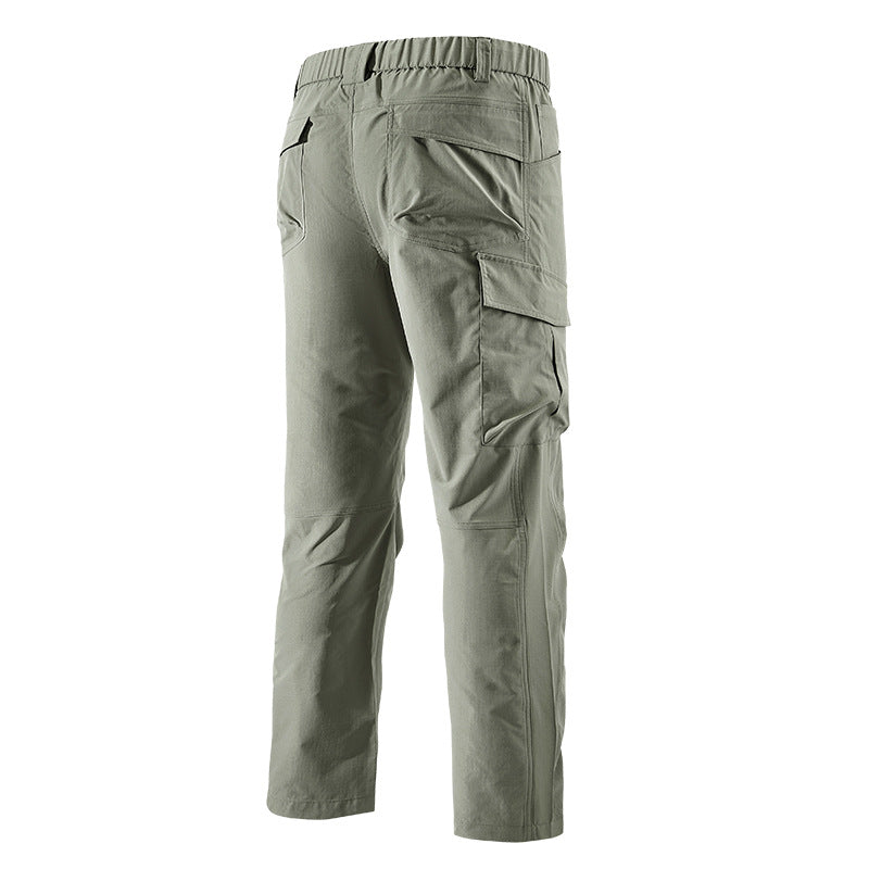 Men's Robust-Constructive Cargo Trekking Pants with Elastic Waistband and Multiple Pockets Mune Fashion