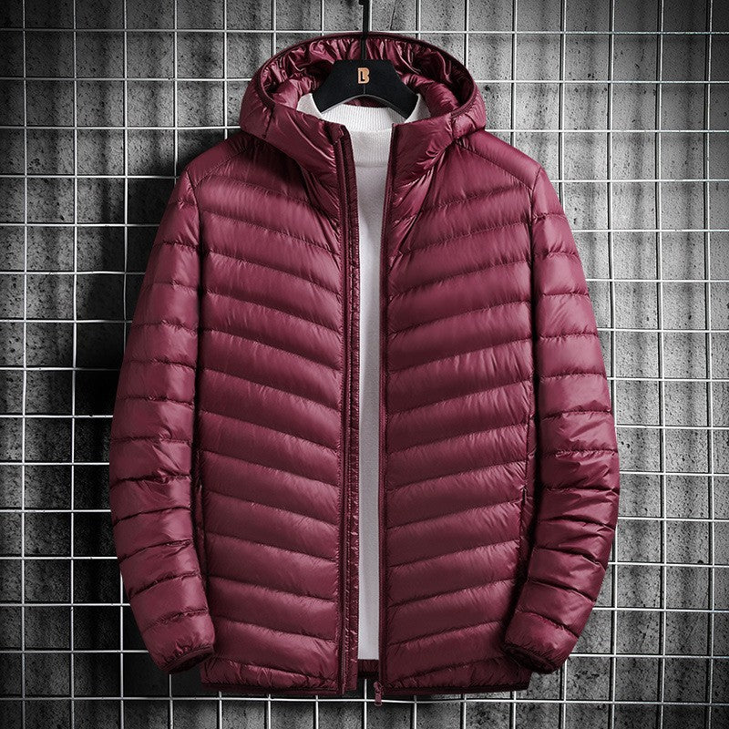 Men's nan ultralight padded jacket with hood, windproof outer shell and packable thermal lining Mune Fashion